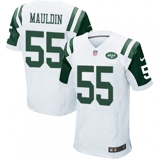 Men's Nike New York Jets #55 Lorenzo Mauldin Elite White NFL Jersey - Ujersey