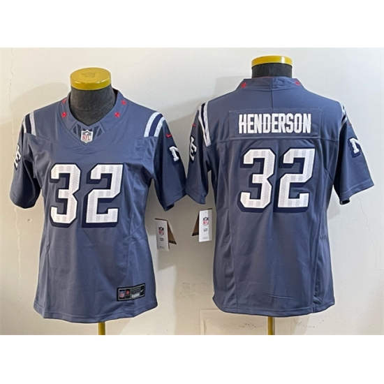 Women's New England Patriots #32 TreVeyon Henderson 2025 “Rivalries” Stitched Football Jersey(Run Small) - Ujersey