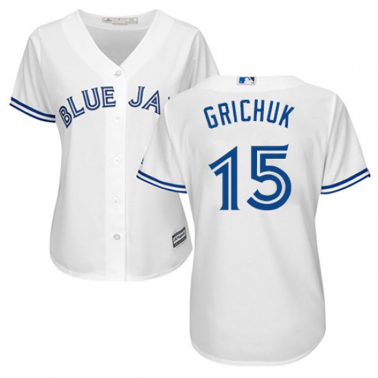 Women's Majestic Toronto Blue Jays #15 Randal Grichuk Replica White Home MLB Jersey - Ujersey