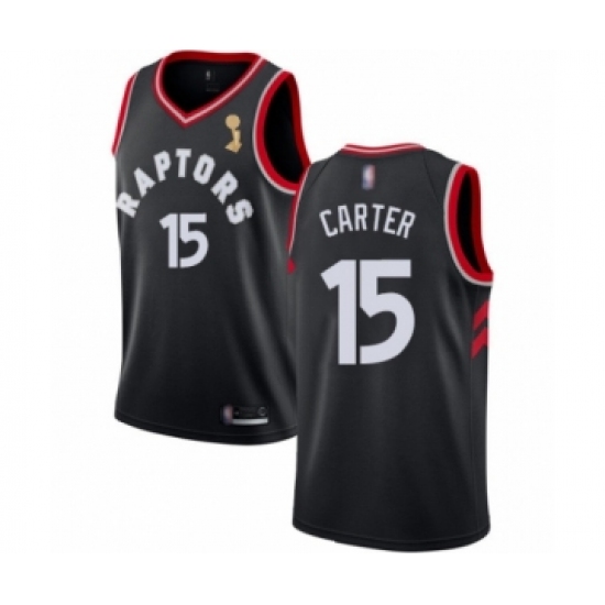 Women's Toronto Raptors #15 Vince Carter Swingman Black 2019 Basketball Finals Champions Jersey Statement Edition - Ujersey