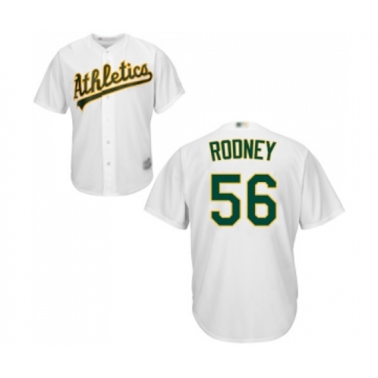 Men's Oakland Athletics #56 Fernando Rodney Replica White Home Cool Base Baseball Jersey - Ujersey