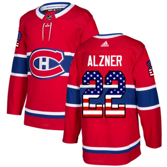 Youth Adidas Montreal Canadiens #22 Karl Alzner Authentic Red USA Flag Fashion NHL Jersey - Ujersey