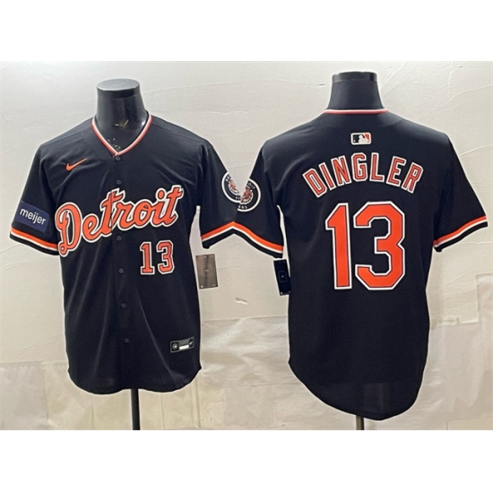 Men's Detroit Tigers #13 Dillon Dingler Black 2026 Meijer Alternate Vapor Premier Limited Stitched Baseball Jersey