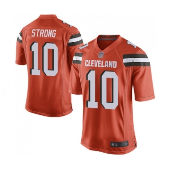 Men's Cleveland Browns #10 Jaelen Strong Game Orange Alternate Football Jersey - Ujersey