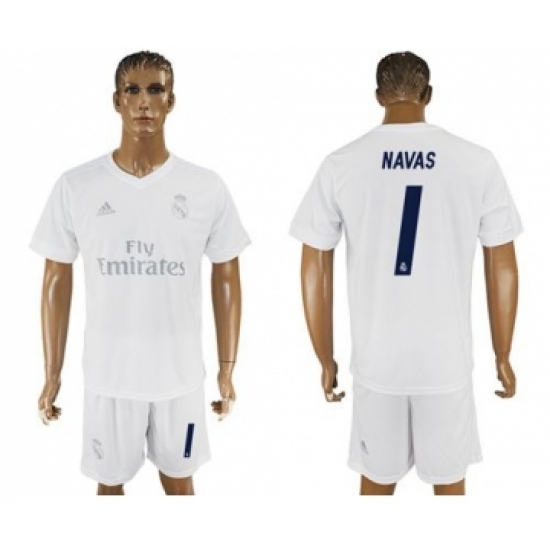 Real Madrid #1 Navas Marine Environmental Protection Home Soccer Club Jersey