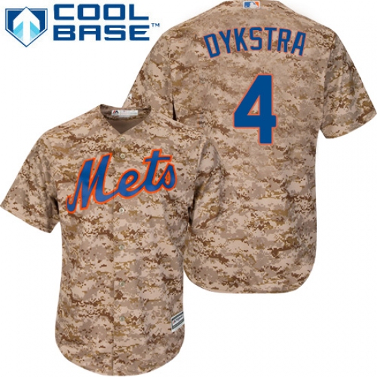 Men's Majestic New York Mets #4 Lenny Dykstra Authentic Camo Alternate Cool Base MLB Jersey - Ujersey