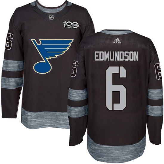 Men's Adidas St. Louis Blues #6 Joel Edmundson Authentic Black 1917-2017 100th Anniversary NHL Jersey - Ujersey