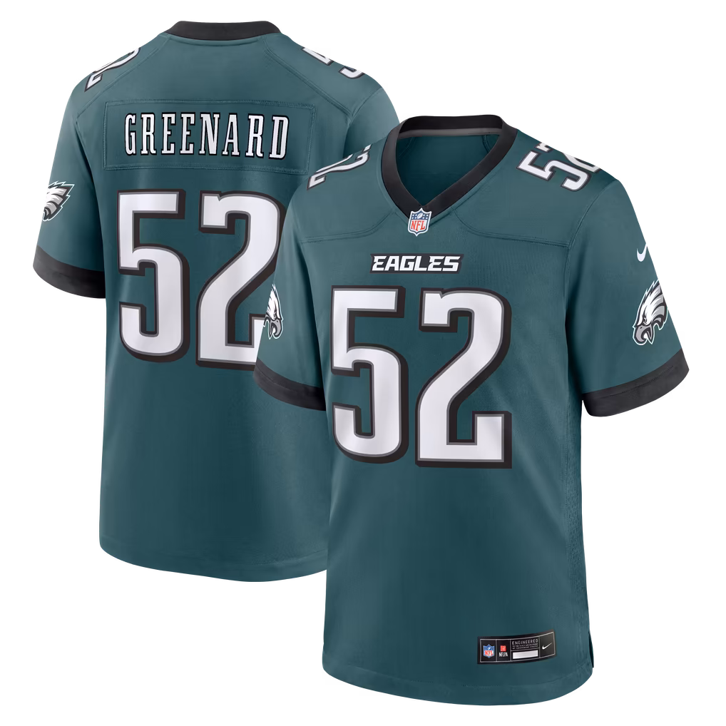 Men's Philadelphia Eagles Jonathan Greenard Nike Midnight Green Team Game Jersey - Ujersey
