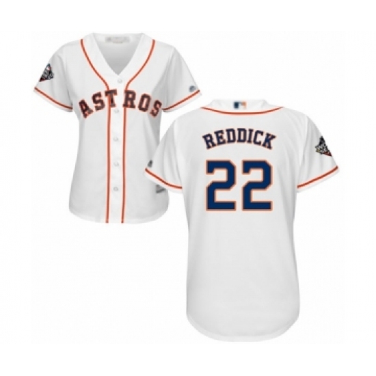 Women's Houston Astros #22 Josh Reddick Authentic White Home Cool Base 2019 World Series Bound Baseball Jersey - Ujersey