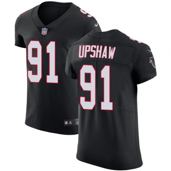 Men's Nike Atlanta Falcons #91 Courtney Upshaw Black Alternate Vapor Untouchable Elite Player NFL Jersey - Ujersey
