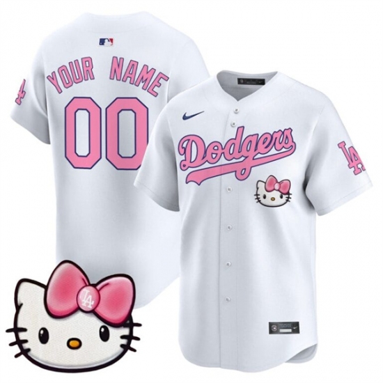 Men's Los Angeles Dodgers ACTIVE PLAYER Custom White 2025 Hello Kitty Vapor Premier Limited Stitched Baseball Jersey - Ujersey