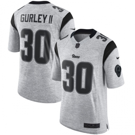 Men's Nike Los Angeles Rams #30 Todd Gurley Limited Gray Gridiron II NFL Jersey - Ujersey