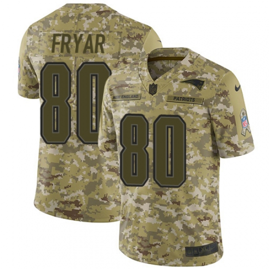 Youth Nike New England Patriots #80 Irving Fryar Limited Camo 2018 Salute to Service NFL Jersey - Ujersey