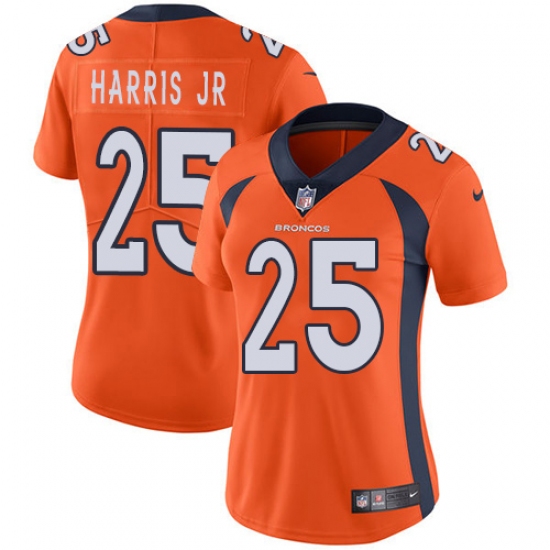 Women's Nike Denver Broncos #25 Chris Harris Jr Orange Team Color Vapor Untouchable Limited Player NFL Jersey - Ujersey