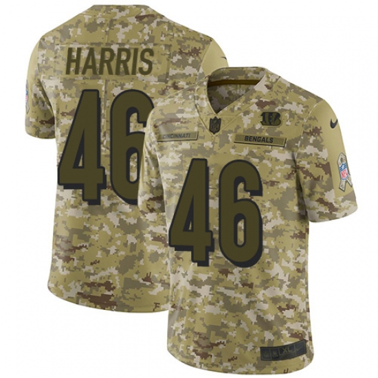 Men's Nike Cincinnati Bengals #46 Clark Harris Limited Camo 2018 Salute to Service NFL Jersey - Ujersey