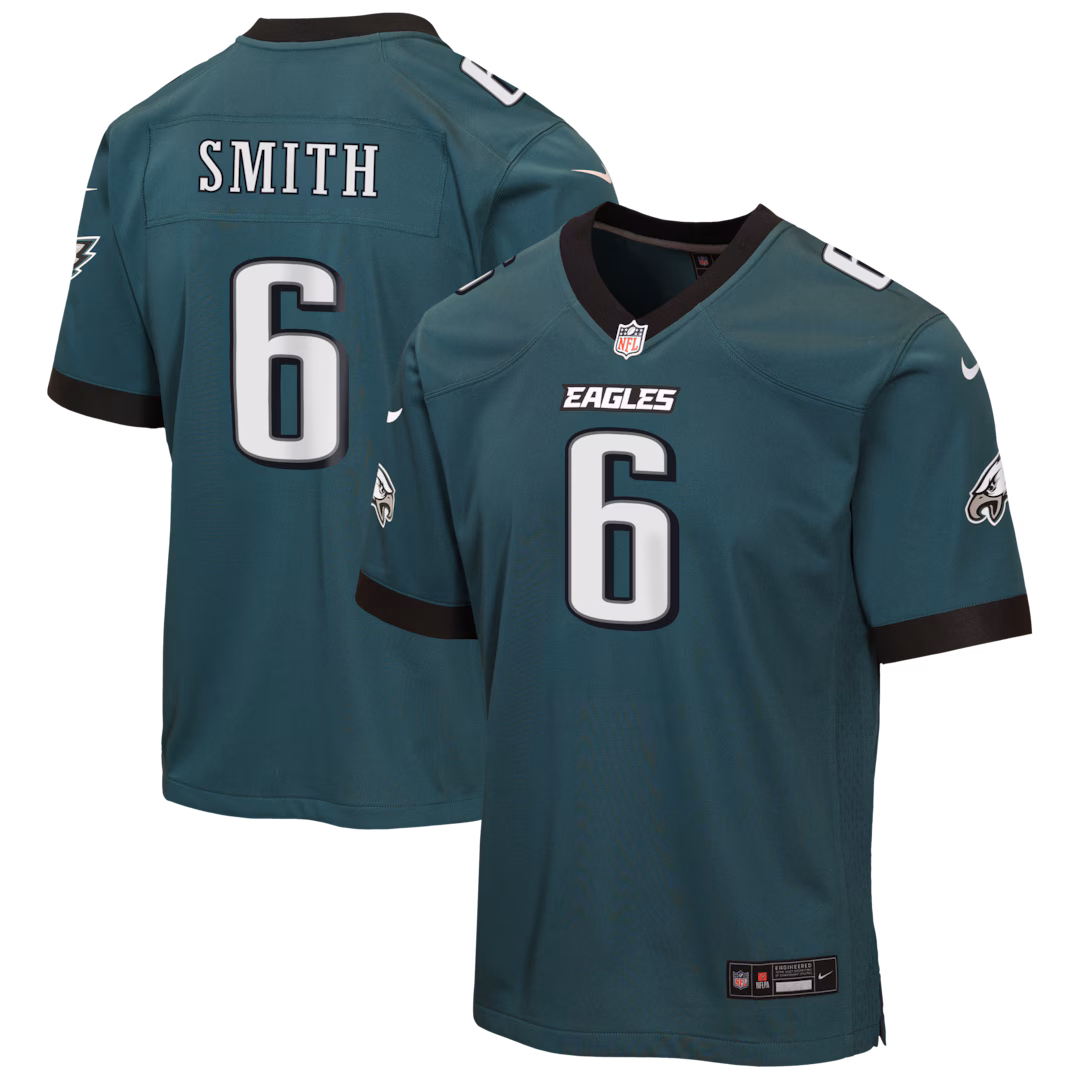Youth Philadelphia Eagles DeVonta Smith Nike Midnight Green Team Game Jersey - Ujersey