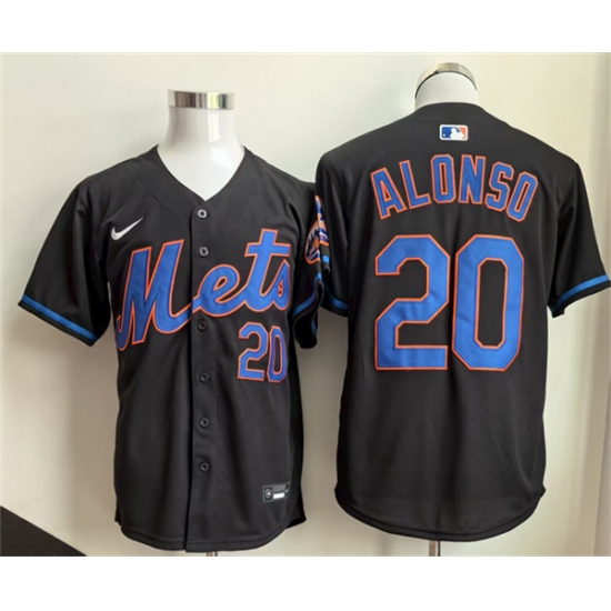 Men's New York Mets #20 Pete Alonso Black 2025 Stitched Baseball Jersey - Ujersey
