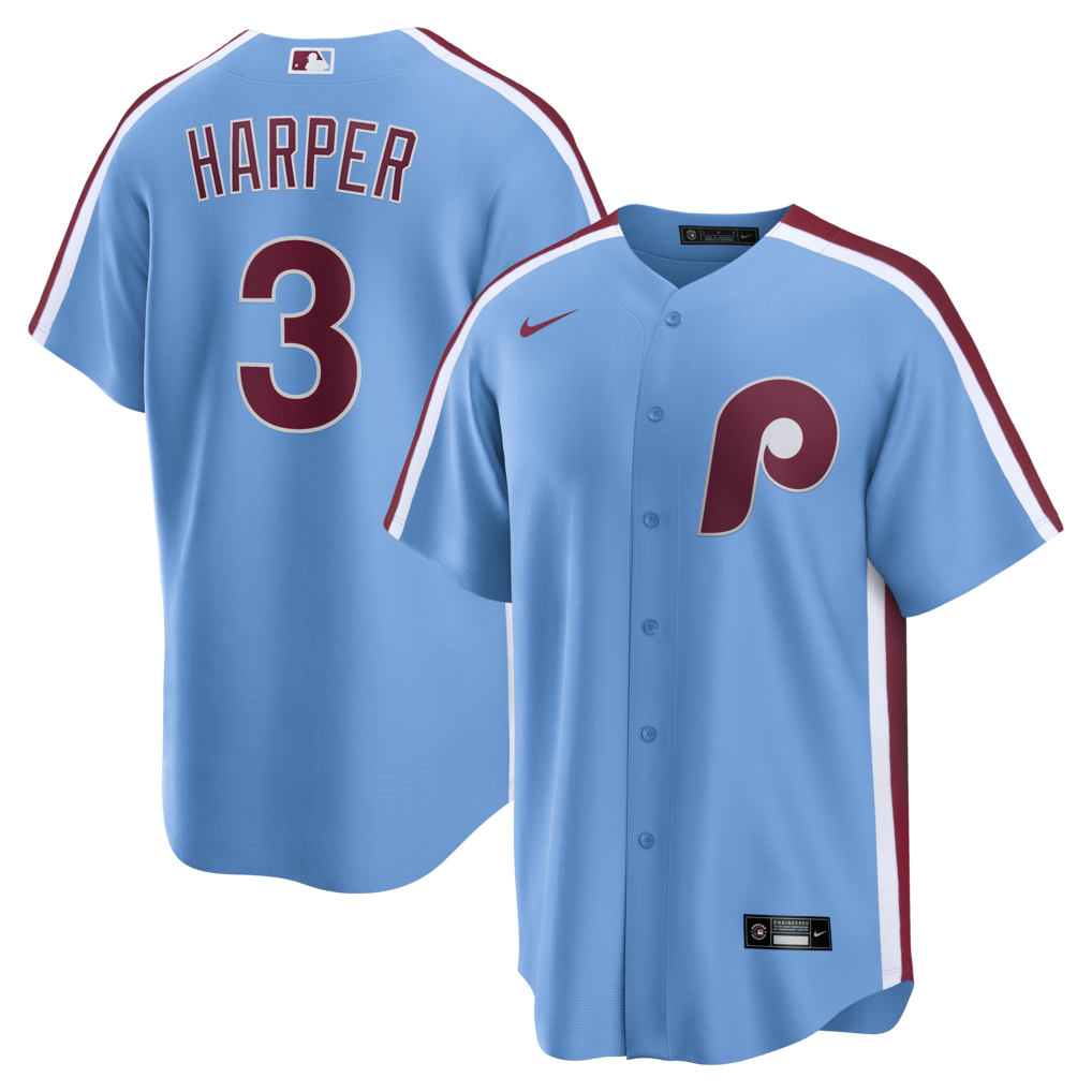 Men's Philadelphia Phillies Bryce Harper Nike Light Blue Alternate Replica Jersey - ujerseystore