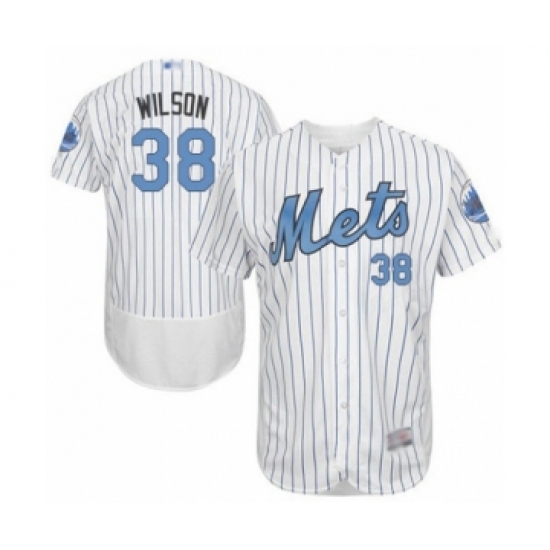 Men's New York Mets #38 Justin Wilson Authentic White 2016 Father's Day Fashion Flex Base Baseball Player Jersey - Ujersey