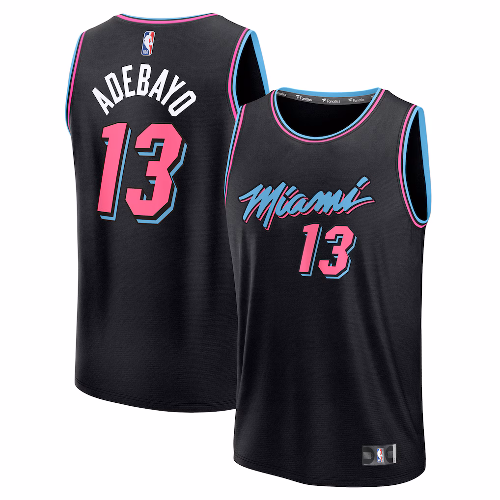 Men's Miami Heat Bam Adebayo Fanatics Black 2025/26 City Edition Fast Break Jersey - ujerseystore