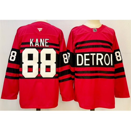 Men's Detroit Red Wings #88 Patrick Kane Red 2024-25 Reverse Retro Stitched Jersey - Ujersey