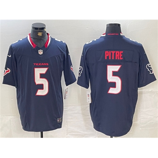 Men's Houston Texans #5 Jalen Pitre Navy F.U.S.E. Vapor Limited Football Stitched Jersey - Ujersey