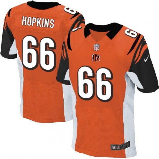Men's Nike Cincinnati Bengals #66 Trey Hopkins Elite Orange Alternate NFL Jersey - Ujersey