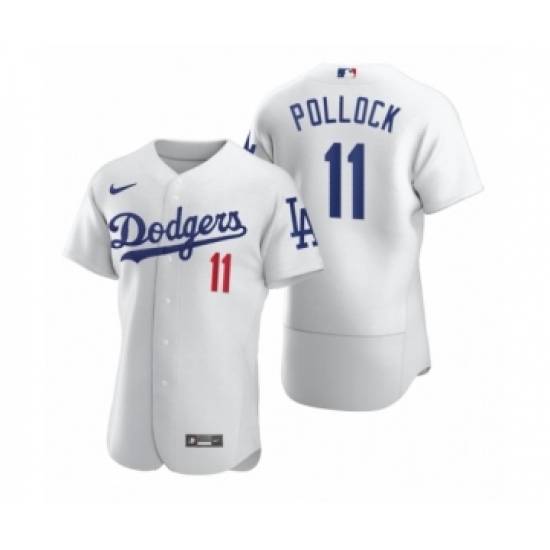Men's Mlb Los Angeles Dodgers #11 A.J. Pollock Nike White 2020 Authentic Jersey - Ujersey