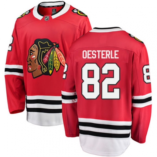 Youth Chicago Blackhawks #82 Jordan Oesterle Fanatics Branded Red Home Breakaway NHL Jersey - Ujersey