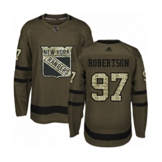 Youth New York Rangers #97 Matthew Robertson Authentic Green Salute to Service Hockey Jersey - Ujersey