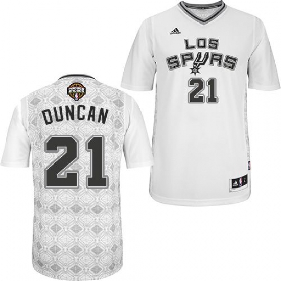 Men's Adidas San Antonio Spurs #21 Tim Duncan Authentic White New Latin Nights NBA Jersey - Ujersey