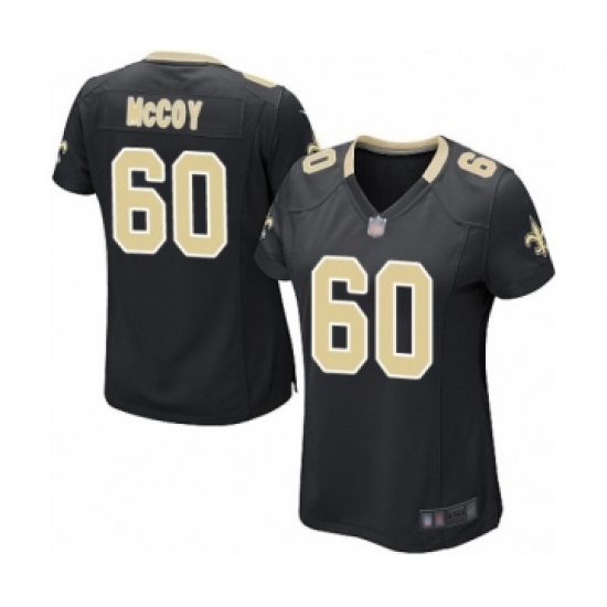 Women's New Orleans Saints #60 Erik McCoy Game Black Team Color Football Jersey - Ujersey