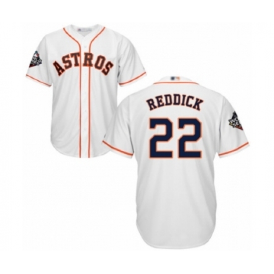 Youth Houston Astros #22 Josh Reddick Authentic White Home Cool Base 2019 World Series Bound Baseball Jersey - Ujersey
