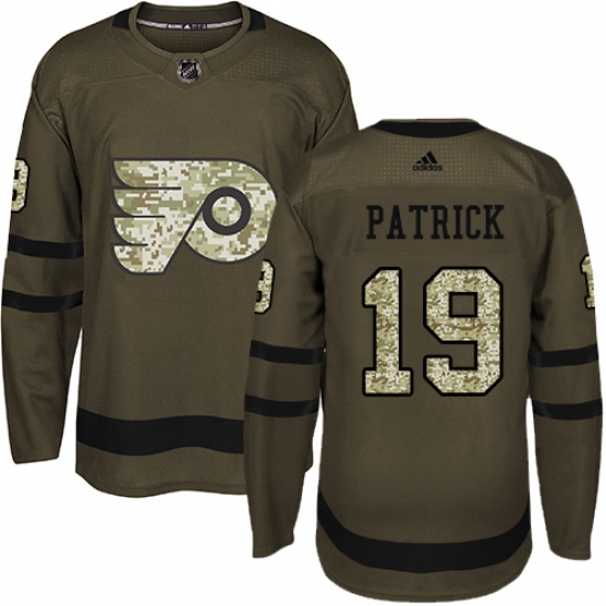Youth Adidas Philadelphia Flyers #19 Nolan Patrick Authentic Green Salute to Service NHL Jersey - Ujersey