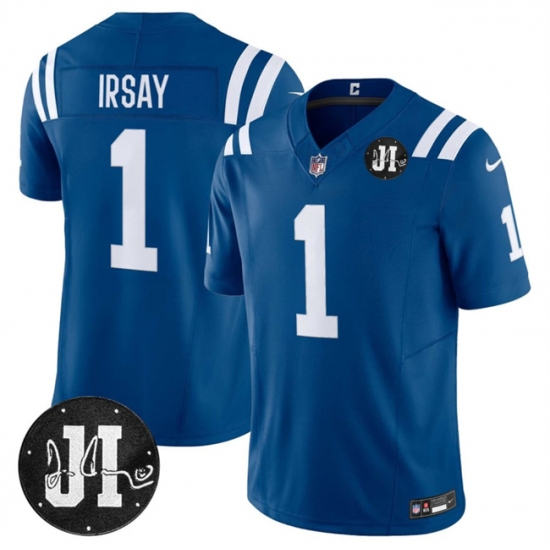 Men's Indianapolis Colts #1 Jim Irsay Blue 2025 F.U.S.E. Jim Irsay Vapor Limited Football Stitched Jersey - Ujersey
