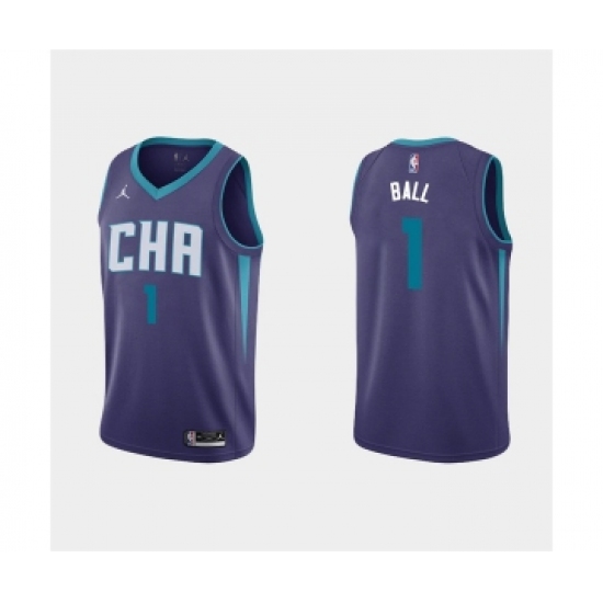 Men's Charlotte Hornets #1 LaMelo Ball 2022-23 Purple Stitched Basketball Jersey - Ujersey