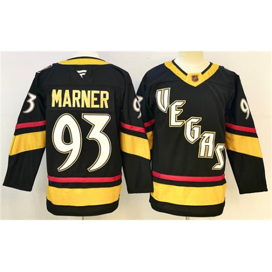 Men's Vegas Golden Knights #93 Mitch Marner Black 2024-25 Stitched Hockey Jersey - Ujersey