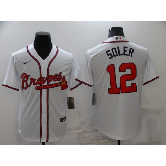 Men's Atlanta Braves #12 Jorge Soler White Nike MLB Jersey - Ujersey