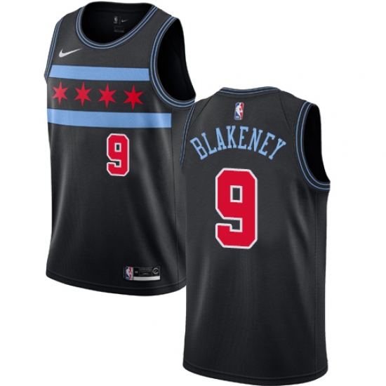 Youth Nike Chicago Bulls #9 Antonio Blakeney Swingman Black NBA Jersey - City Edition - Ujersey