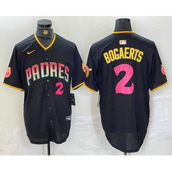 Men's San Diego Padres #2 Xander Bogaerts Black Player Number Fashion Baseball Jersey - Ujersey