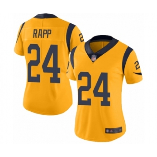 Women's Los Angeles Rams #24 Taylor Rapp Limited Gold Rush Vapor Untouchable Football Jersey - Ujersey