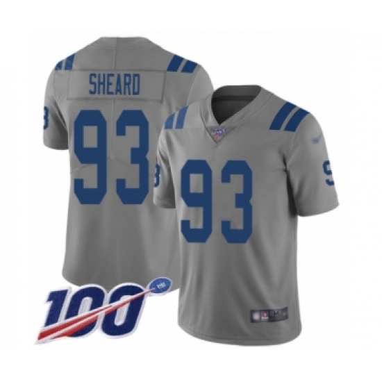 Youth Indianapolis Colts #93 Jabaal Sheard Limited Gray Inverted Legend 100th Season Football Jersey - Ujersey