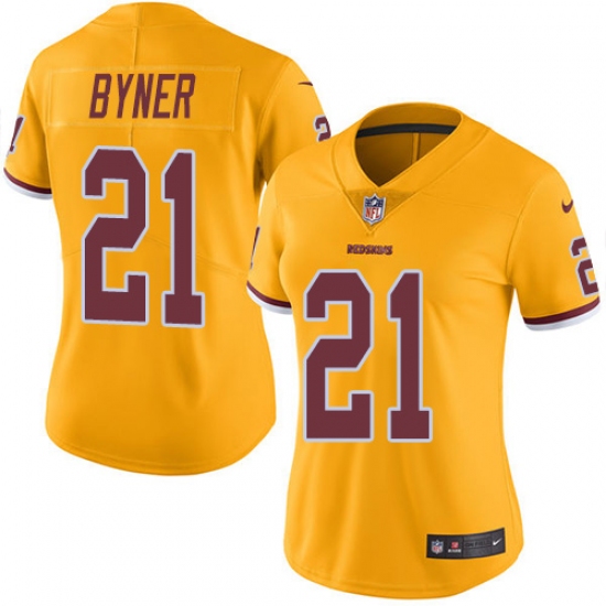 Women's Nike Washington Redskins #21 Earnest Byner Limited Gold Rush Vapor Untouchable NFL Jersey