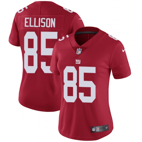 Women's Nike New York Giants #85 Rhett Ellison Red Alternate Vapor Untouchable Limited Player NFL Jersey - Ujersey