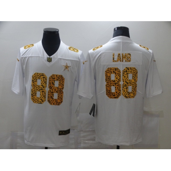Men's Dallas Cowboys #88 CeeDee Lamb 2020 White Leopard Print Fashion Limited Football Stitched Jersey - Ujersey