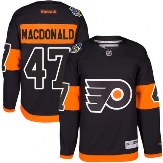 Youth Reebok Philadelphia Flyers #47 Andrew MacDonald Premier Black 2017 Stadium Series NHL Jersey - Ujersey
