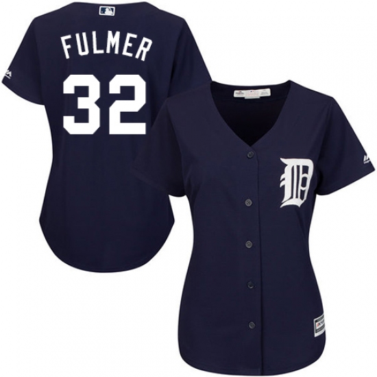 Women's Majestic Detroit Tigers #32 Michael Fulmer Replica Navy Blue Alternate Cool Base MLB Jersey - Ujersey