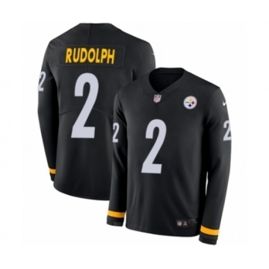 Youth Nike Pittsburgh Steelers #2 Mason Rudolph Limited Black Therma Long Sleeve NFL Jersey - Ujersey