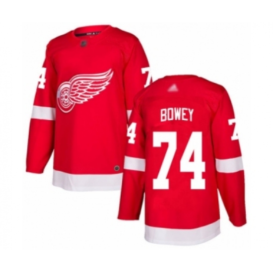 Youth Detroit Red Wings #74 Madison Bowey Authentic Red Home Hockey Jersey - Ujersey