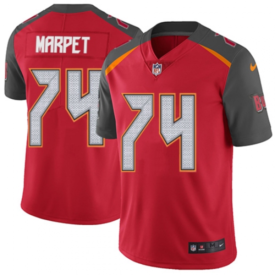 Men's Nike Tampa Bay Buccaneers #74 Ali Marpet Red Team Color Vapor Untouchable Limited Player NFL Jersey - Ujersey